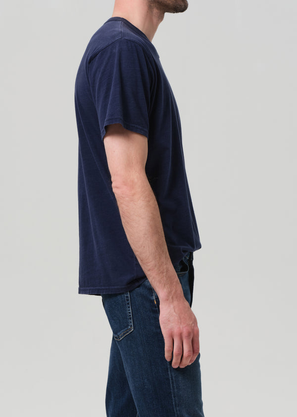 Gold Sign Box Tee In Midnight