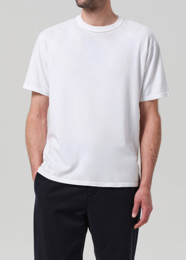 Gold Sign Box Tee In White