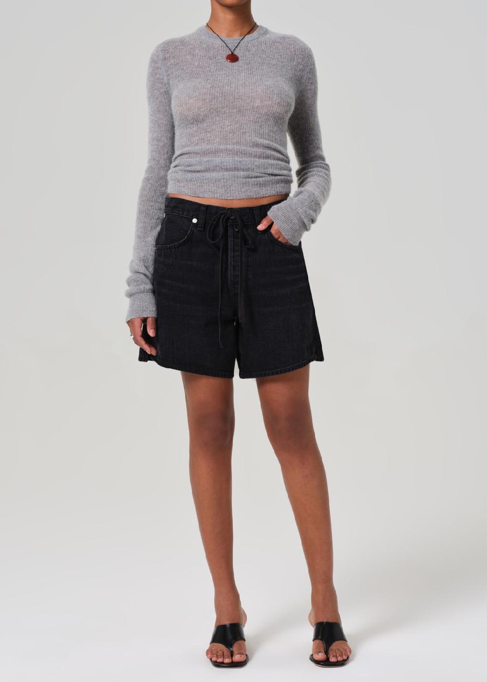 gold sign Brynn Drawstring Short In Midnight Sky
