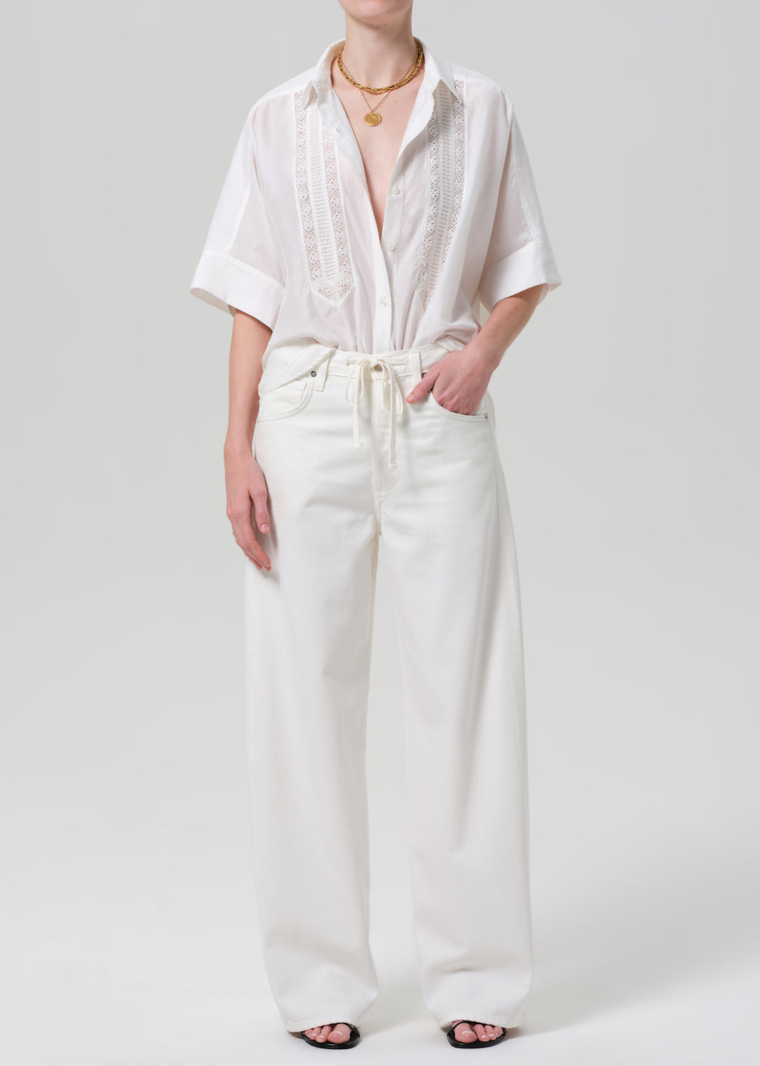 gold sign Brynn Drawstring Trouser In Pashmina