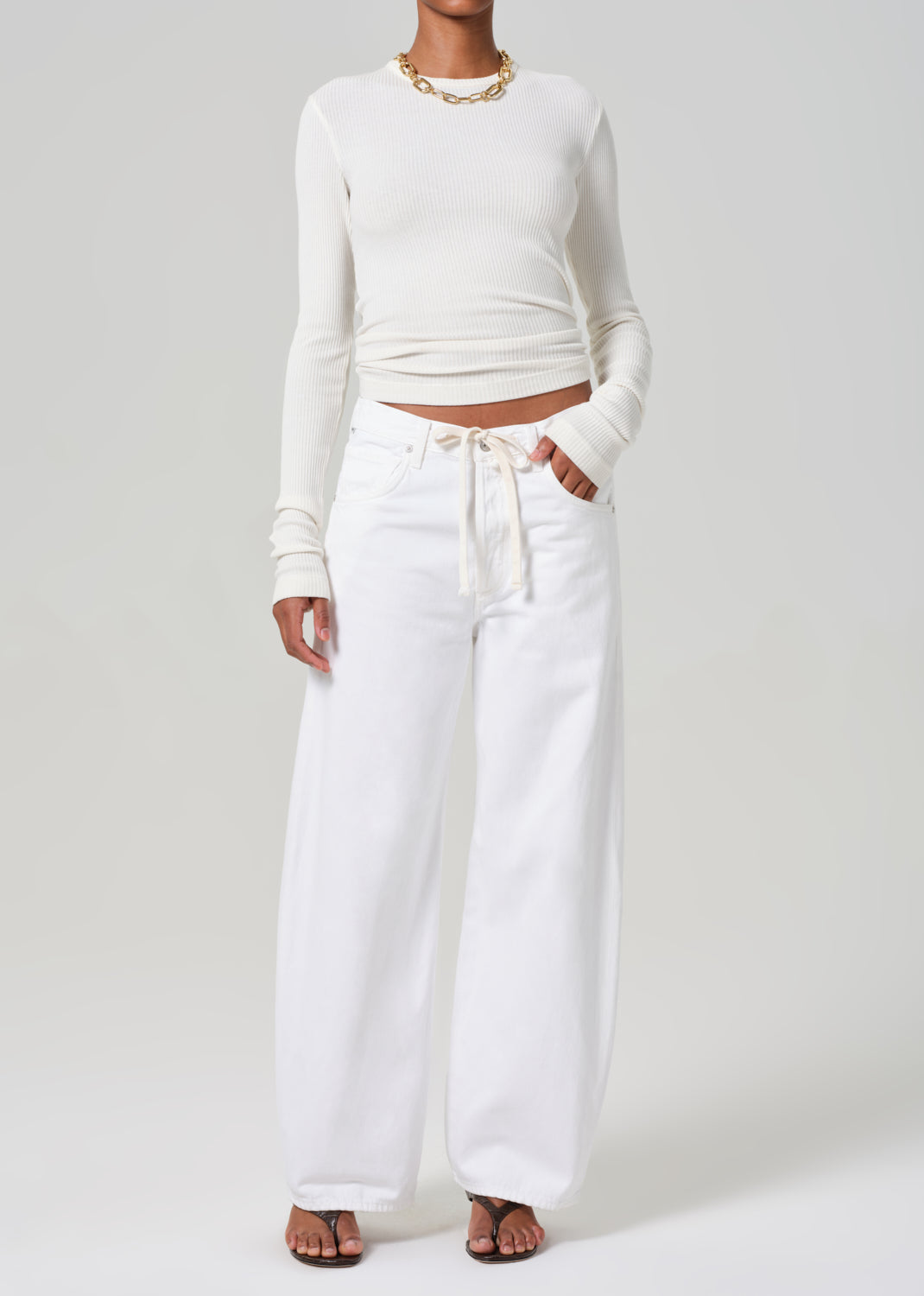 gold sign Brynn Drawstring Trouser In Tulip