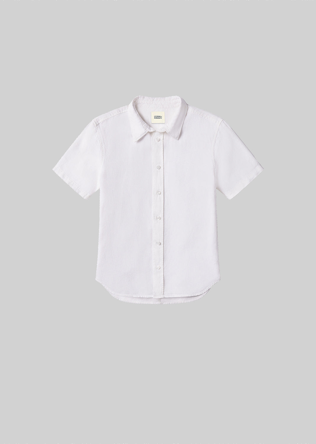 gold sign Cairo Short Sleeve Linen Shirt In White