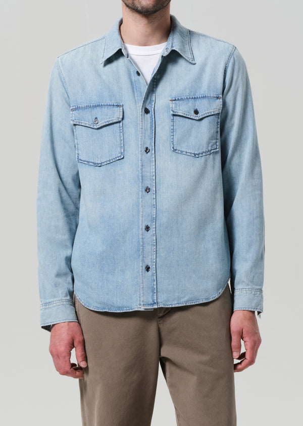 Gold Sign Cairo Utility Shirt In Tempo