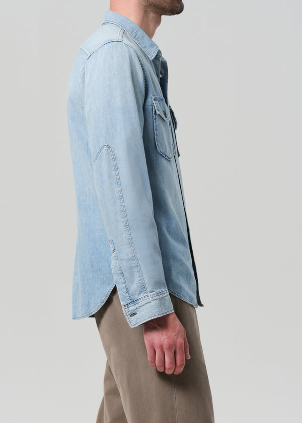 Gold Sign Cairo Utility Shirt In Tempo