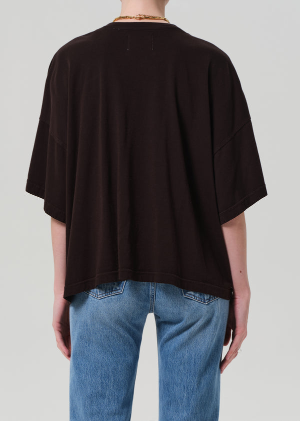 Gold Sign Cape Tee In Chocolate