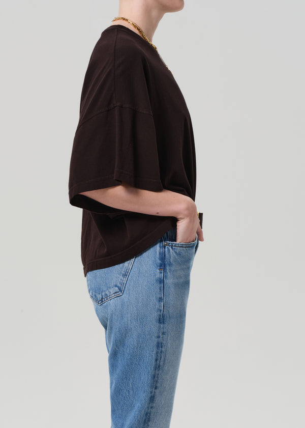 Gold Sign Cape Tee In Chocolate