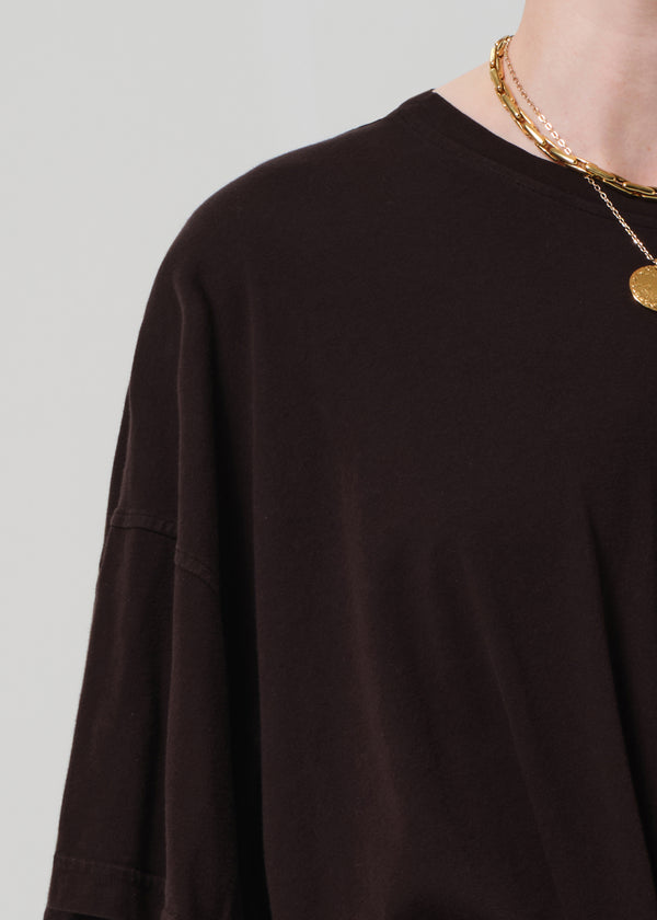 Gold Sign Cape Tee In Chocolate