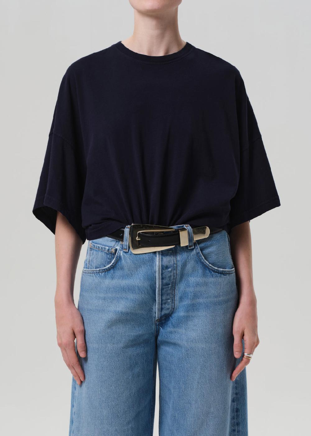 gold sign Cape Tee In Navy