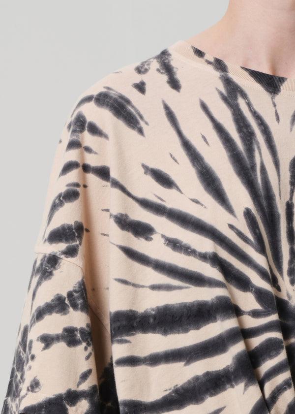 Gold Sign Cape Tee In Spiral Tie Dye