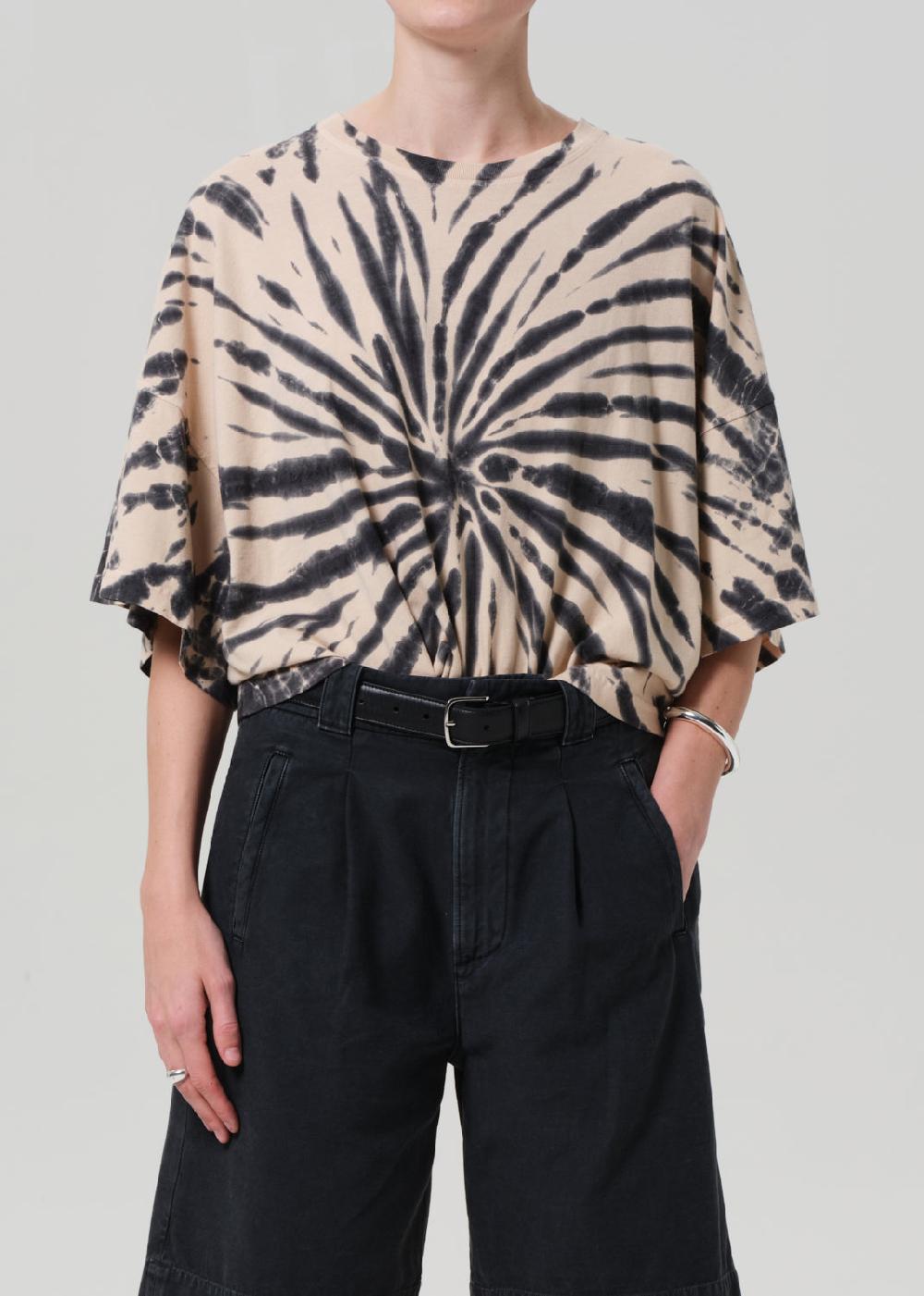 gold sign Cape Tee In Spiral Tie Dye