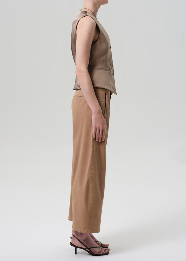 Gold Sign Cara Cropped Pleated Trouser In Nano