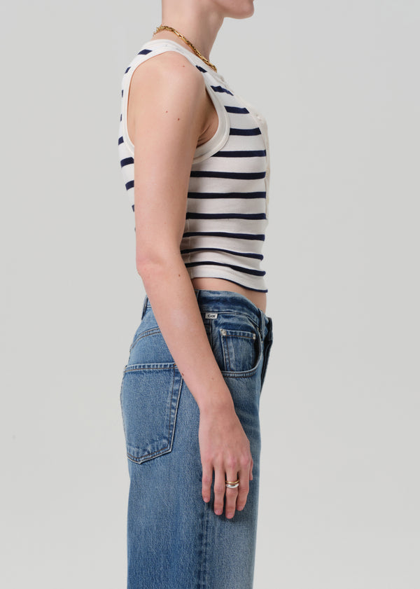 Gold Sign Caralyn Tank In Azure Stripe
