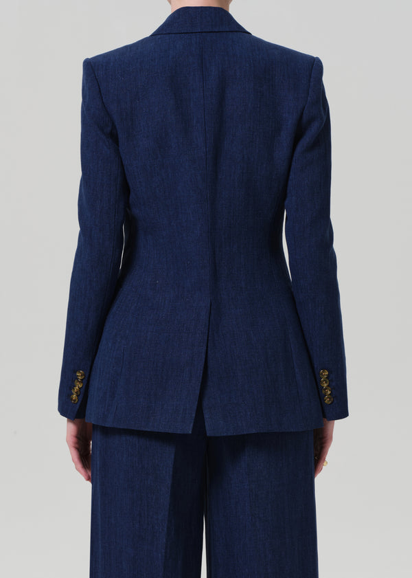 Gold Sign Chelsea Blazer Linen In Denim