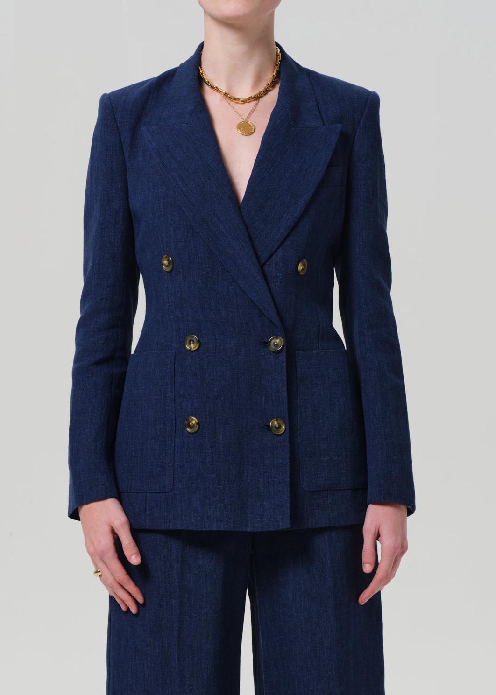 gold sign Chelsea Blazer Linen In Denim