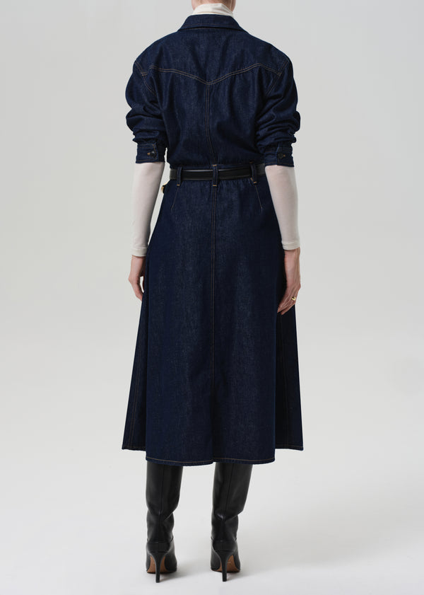 Gold Sign Circle Pocket Dress In Omni