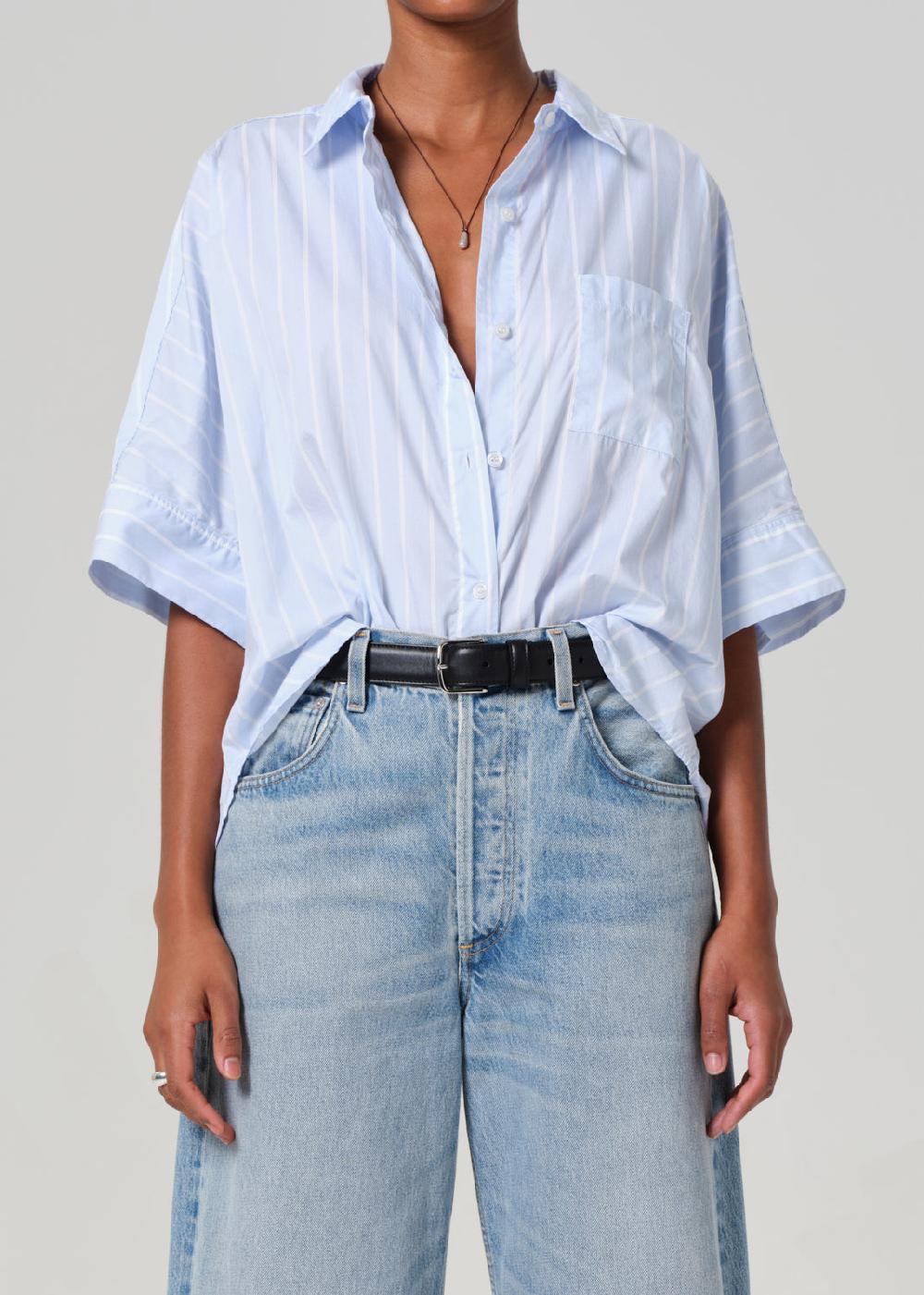 gold sign Claire Origami Shirt In Rhode Stripe