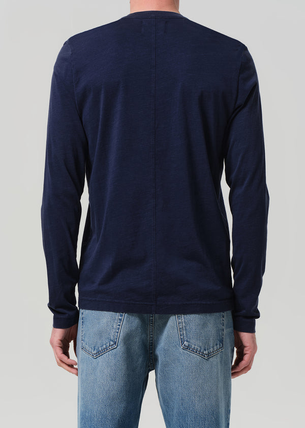 Gold Sign Classic Henley In Midnight