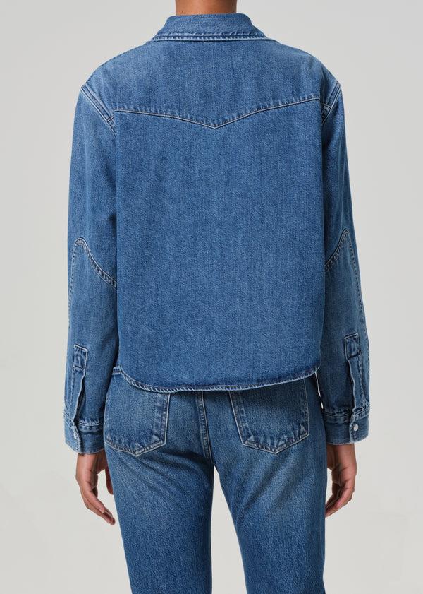Gold Sign Cropped Western Shirt In Chaya