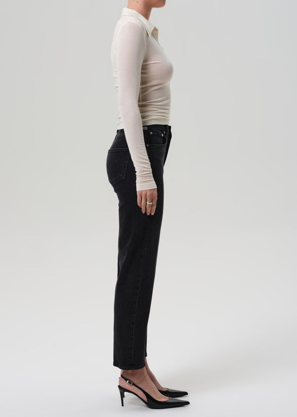 Gold Sign Delfina High Rise Straight In Willow