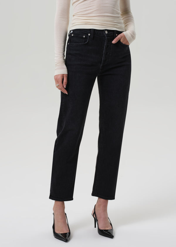 Gold Sign Delfina High Rise Straight In Willow