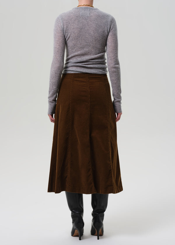 Gold Sign Devin A Line Skirt Corduroy In Manuka