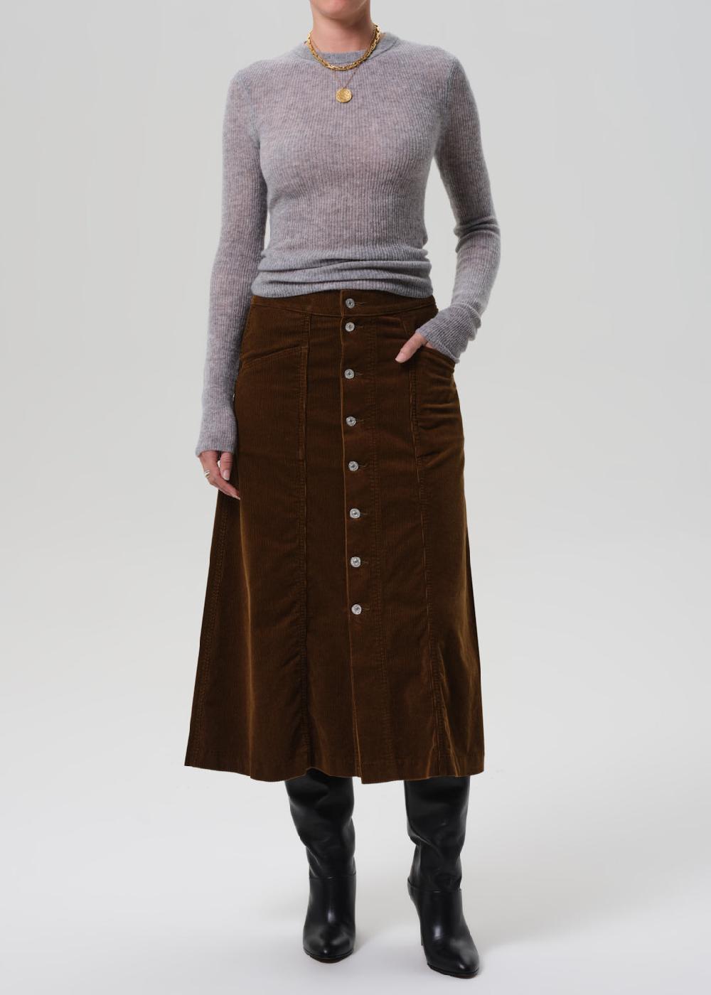 gold sign Devin A Line Skirt Corduroy In Manuka