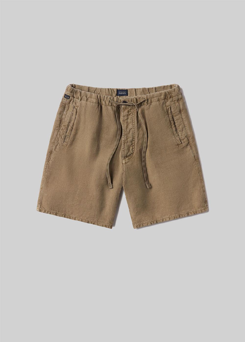 gold sign Drawstring Deck Linen Short In Reservoir
