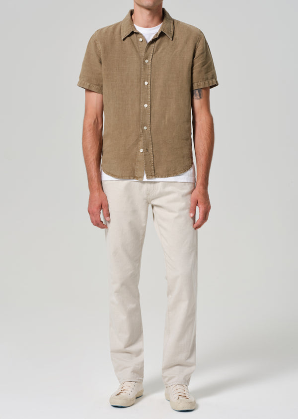 Gold Sign Elijah Relaxed Straight Linen In Natural