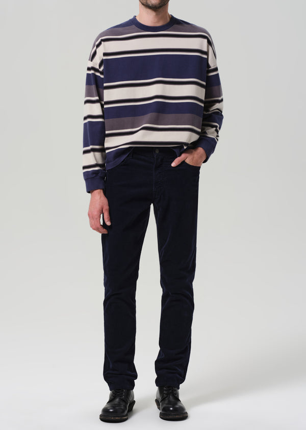 Gold Sign Elijah Straight Stretch Corduroy In Navy