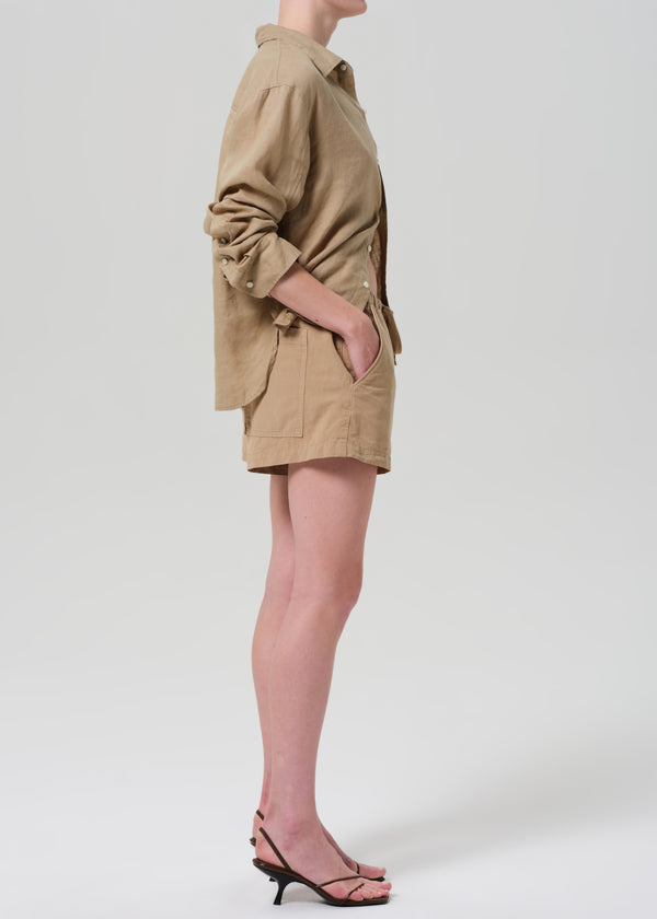 Gold Sign Este Drawstring Short In Catalina