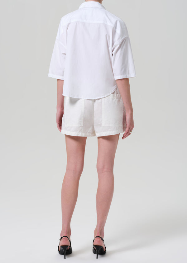 Gold Sign Este Drawstring Short In Cream