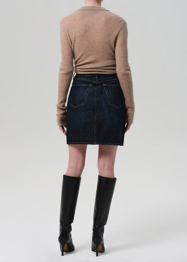 Gold Sign Etta Pencil Skirt In Deep Azure