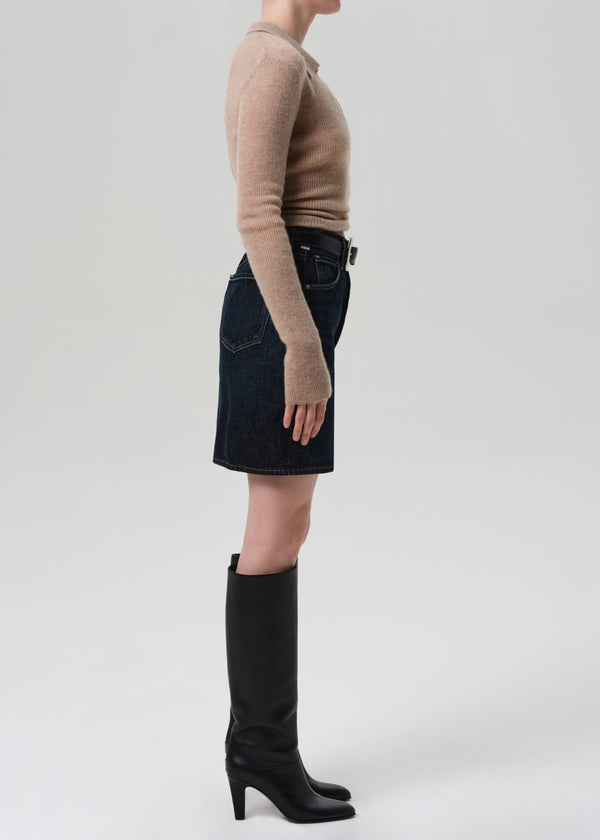 Gold Sign Etta Pencil Skirt In Deep Azure