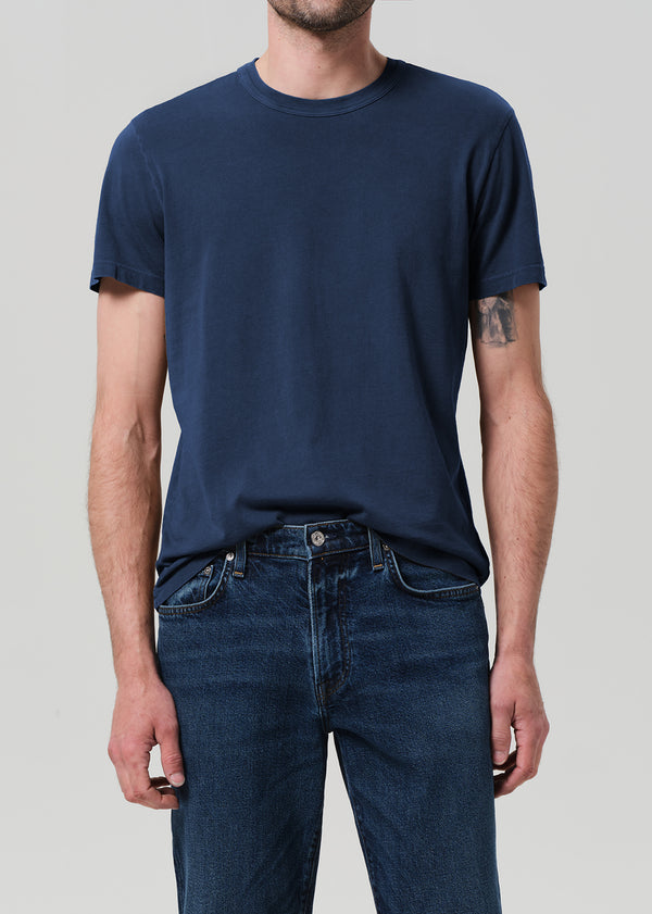 Gold Sign Everyday Short Sleeve Tee In Indigo