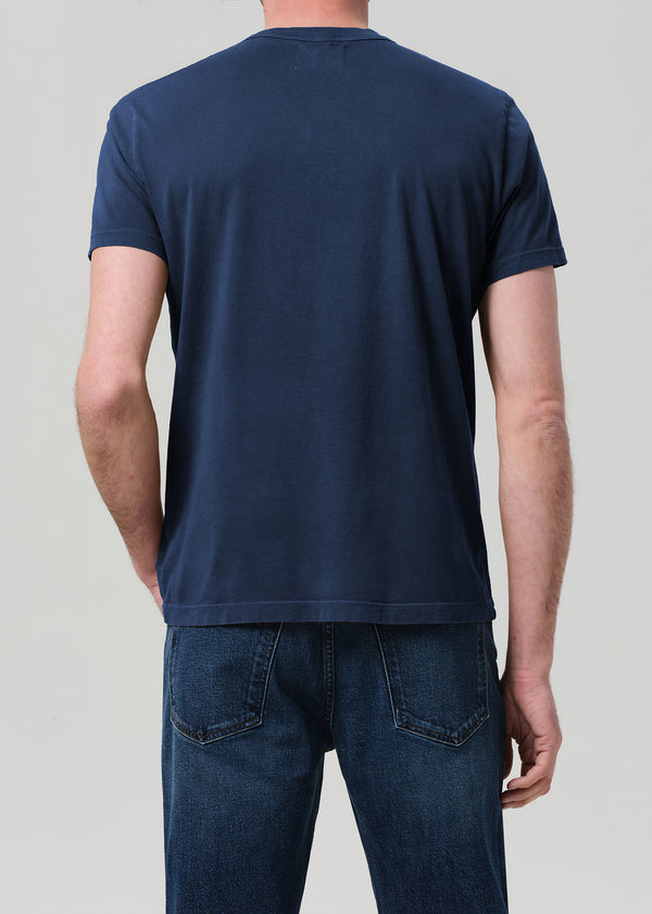 Gold Sign Everyday Short Sleeve Tee In Indigo