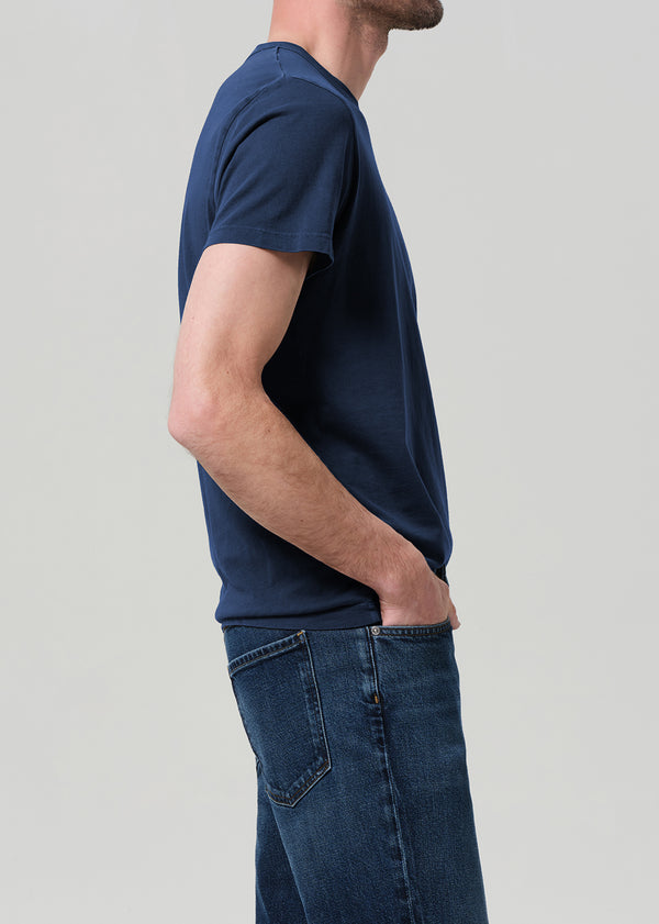 Gold Sign Everyday Short Sleeve Tee In Indigo
