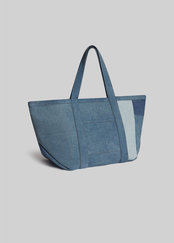 Gold Sign Farmstand Patchwork Tote In Intrigue