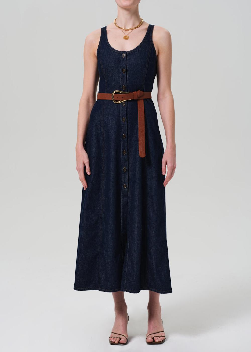 gold sign Farrow Denim Dress In Omni