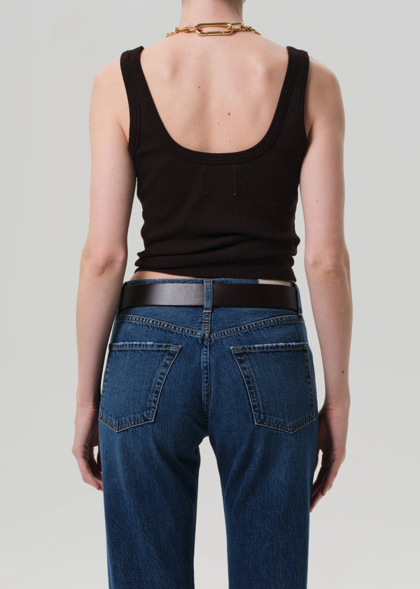 Gold Sign Faye Tank In Chocolate