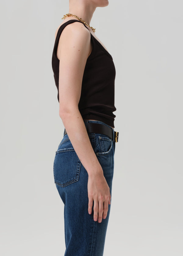 Gold Sign Faye Tank In Chocolate