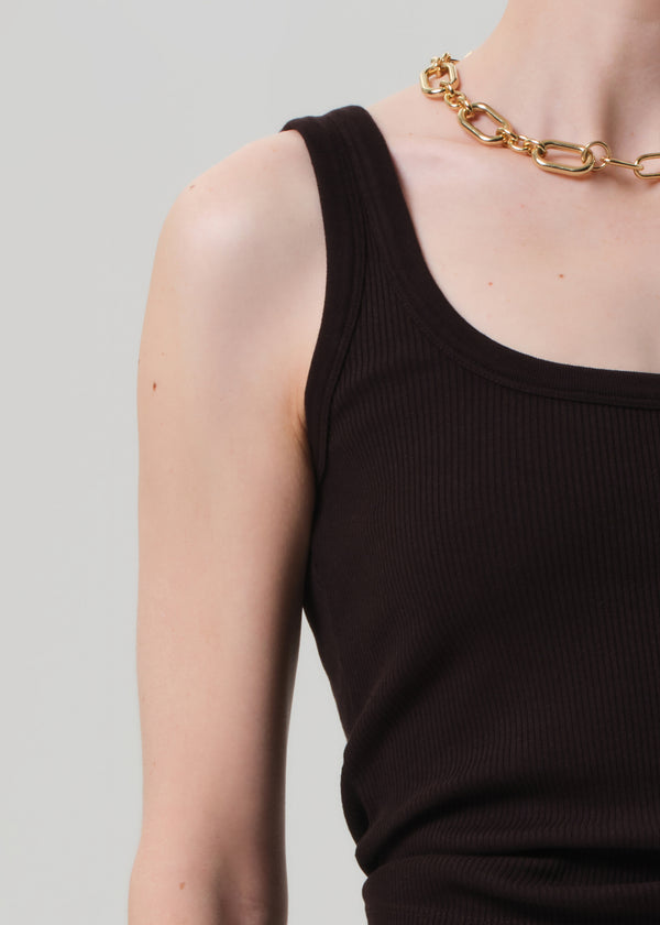 Gold Sign Faye Tank In Chocolate