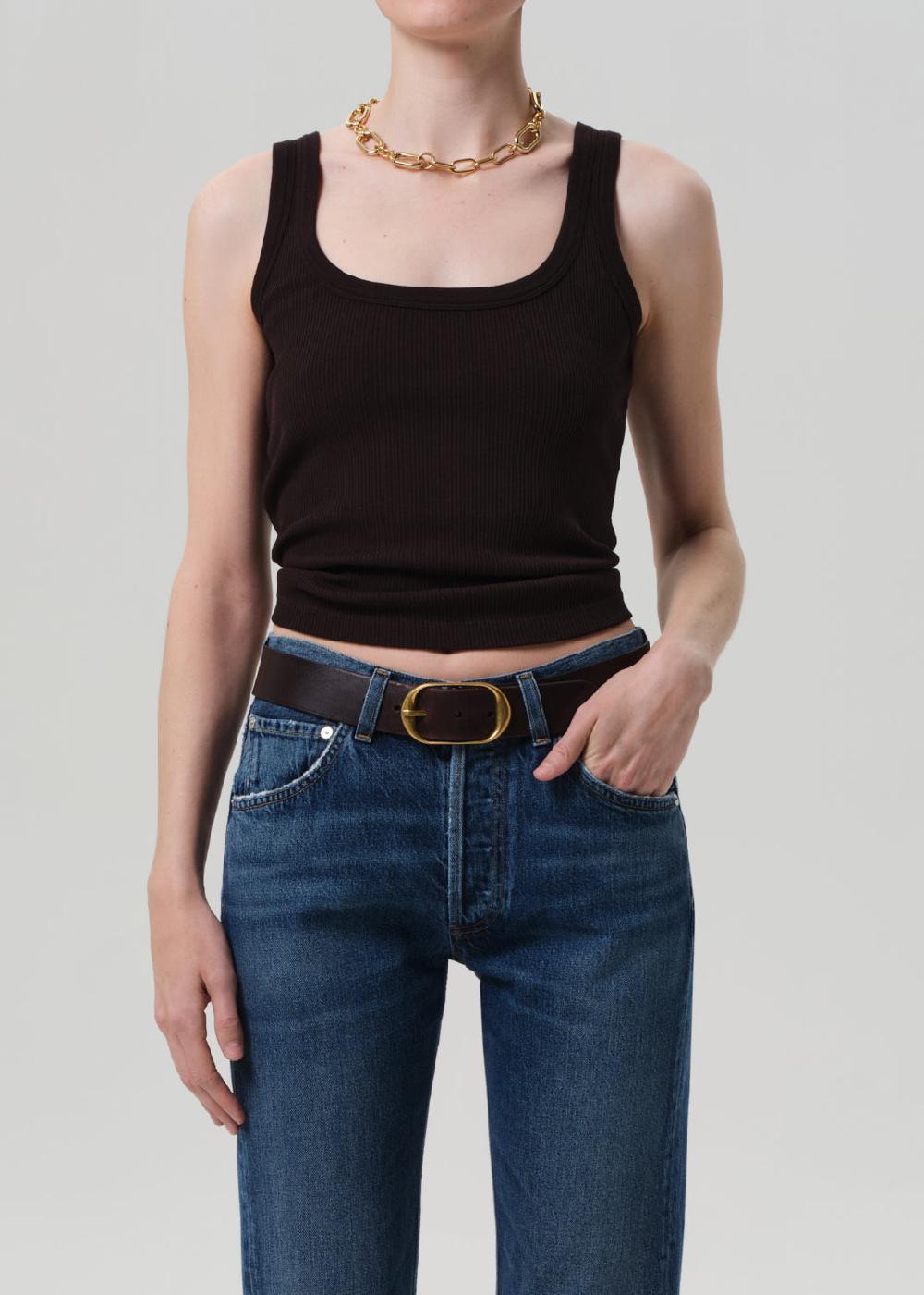 gold sign Faye Tank In Chocolate