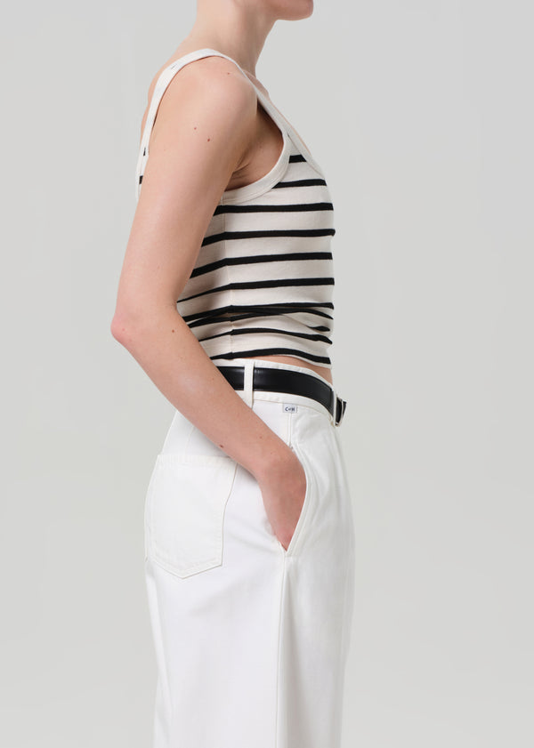 Gold Sign Faye Tank In Midnight Stripe