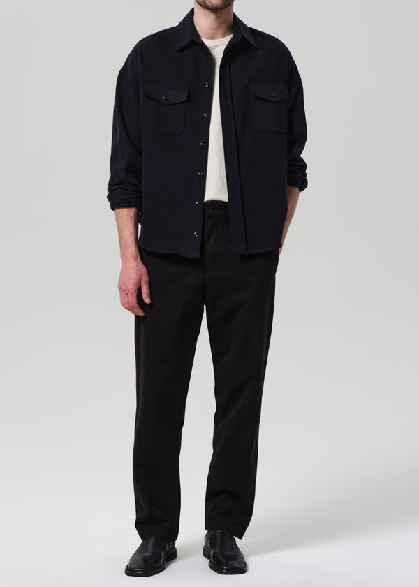 Gold Sign Flat Front Chino In Black