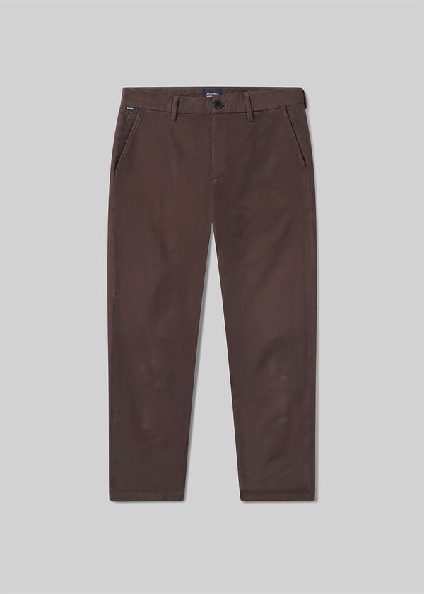 Gold Sign Flat Front Chino In Sandalwood