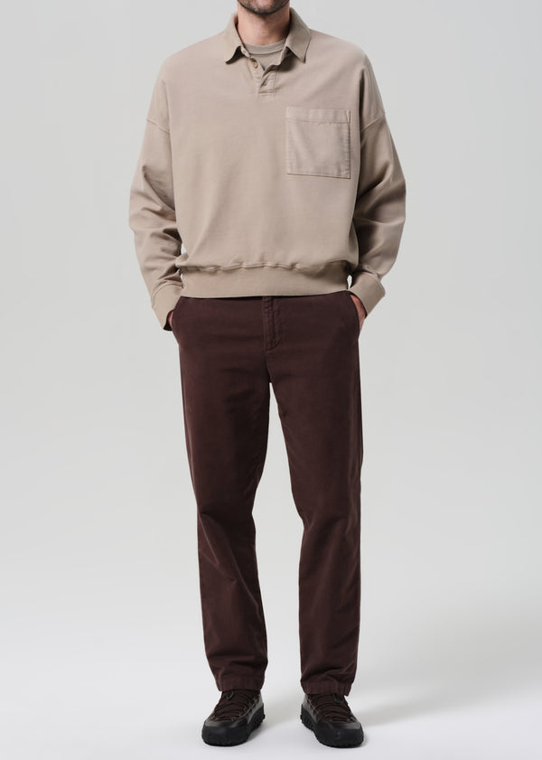 Gold Sign Flat Front Chino In Sandalwood