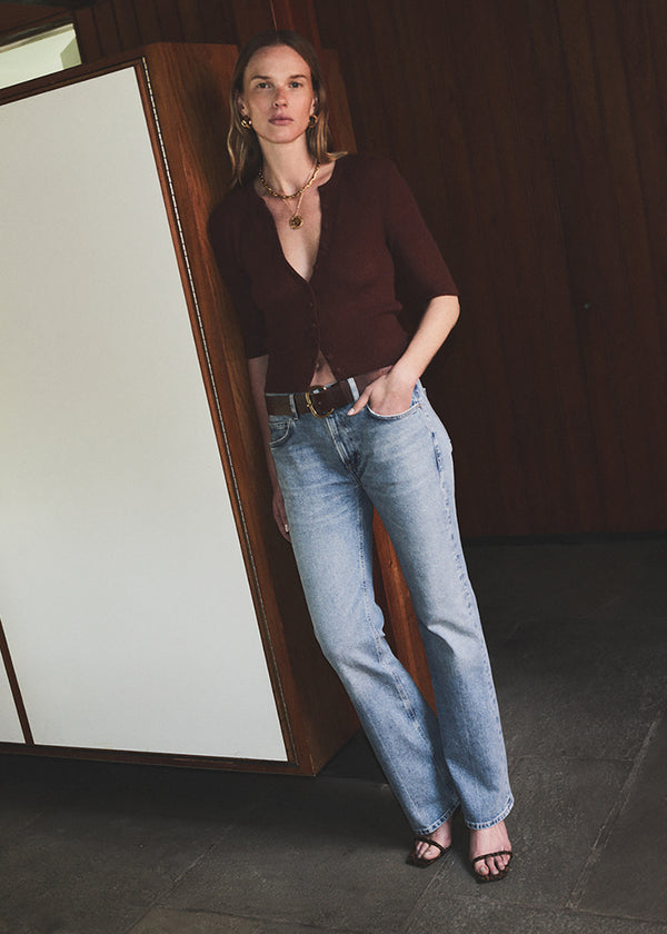 Gold Sign Genova Low Rise Bootcut In Clairo