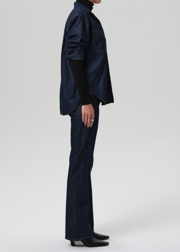 Gold Sign Genova Low Rise Bootcut In Helia