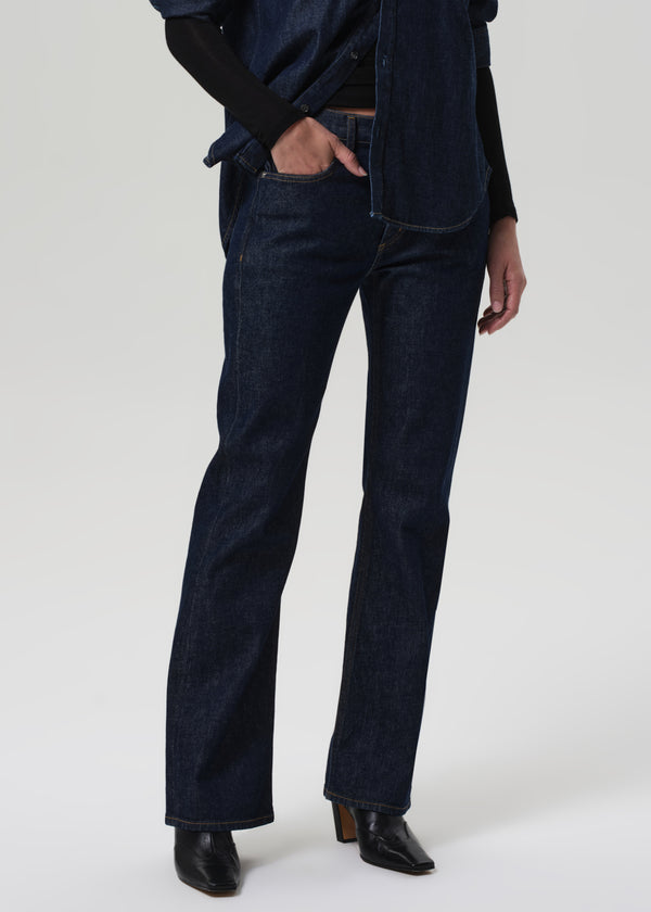 Gold Sign Genova Low Rise Bootcut In Helia