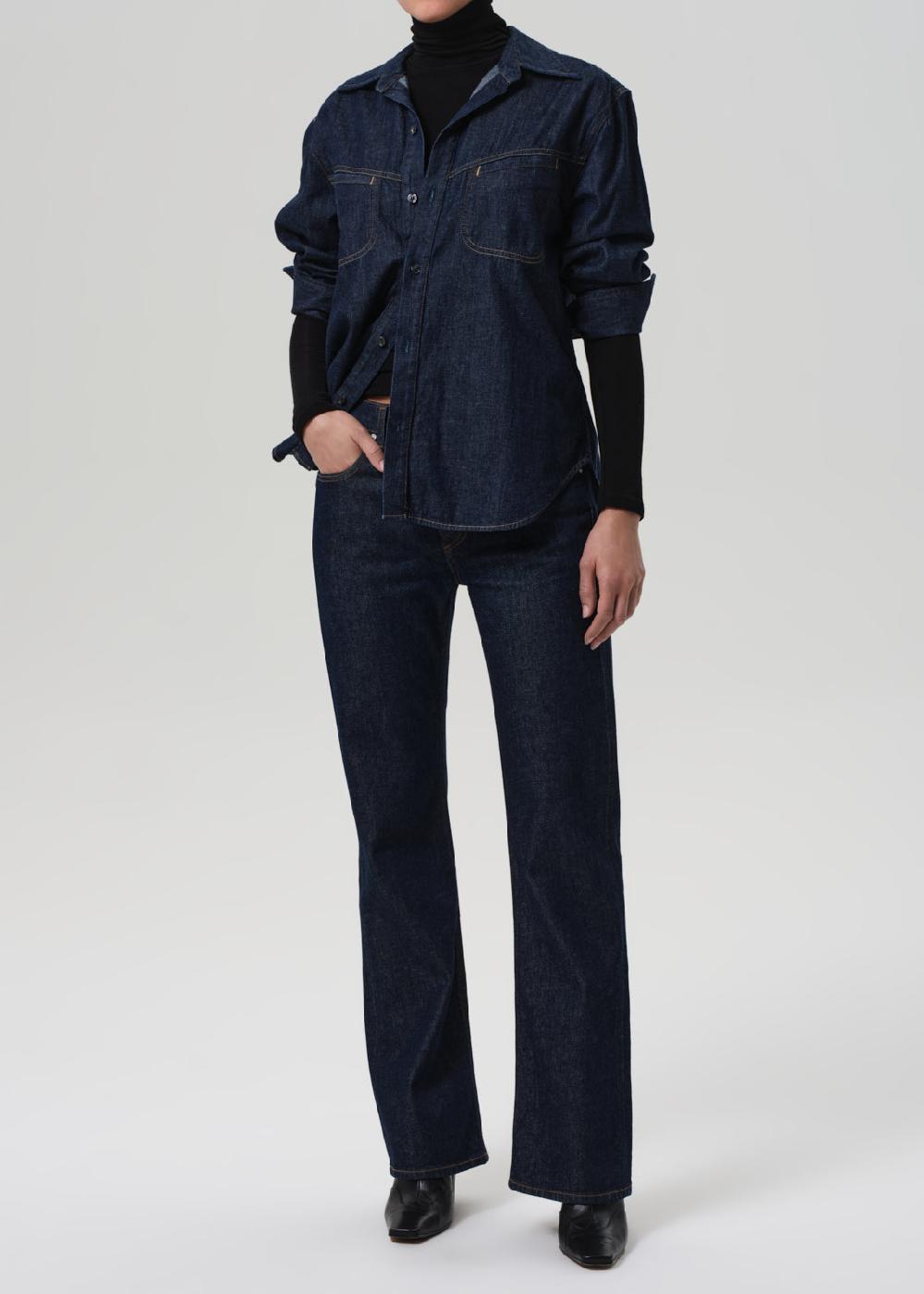 gold sign Genova Low Rise Bootcut In Helia